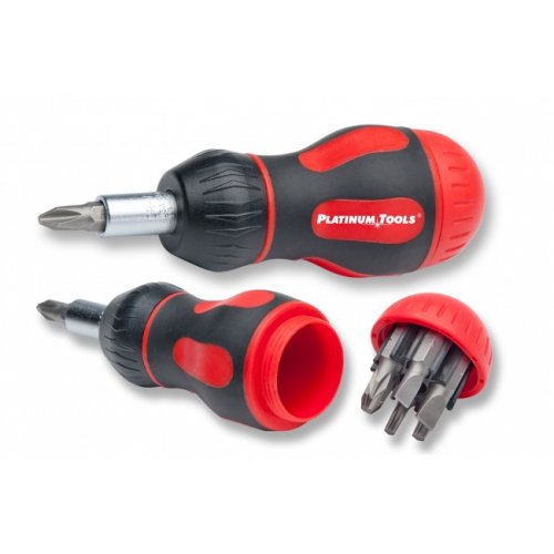 Platinum Tools 8-in-1 Ratcheted Stubby Screwdriver