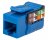 Vertical Cable CAT6 Data Grade Keystone U-Jack, RJ45 90° 8×8 Blue