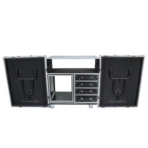 ProX ATA Flight Style Mixing Console Case 12U Shockproof Rack (2) Side Tables