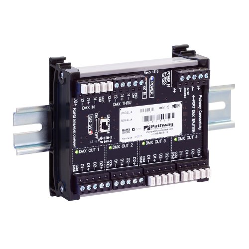 Pathway Connectivity PWREP DMX Repeater 4-Port DIN-Mount (DMX Only)