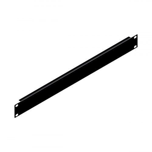 AVShop 1U Black Aluminum Flanged Rack Panel