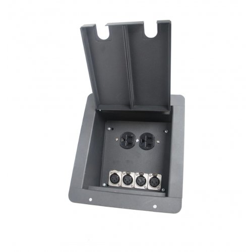 Elite Core Small Recessed Metal Floor Box w/ 4x XLRF & 2x AC