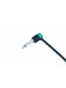 Cable Techniques Low-Profile Right Angle 1/4in TS w/Large Cap - Green