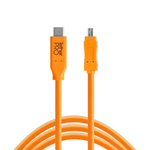 Tether Tools USB-C to 2.0 Mini-B 8-Pin - 15Ft (Orange)