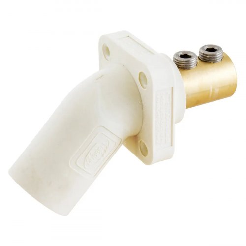 Hubbell Series 16 Single Pole Angled Receptacles, Double Set Screw, Male - White