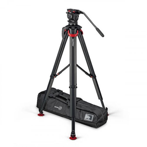Sachtler System aktiv10 Sideload w/ Flowtech100 Tripod Kit, Mid-Level Spreader