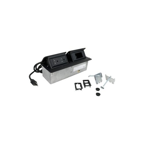 Wiremold deQuorum Dual Flip-Up Unit - Black