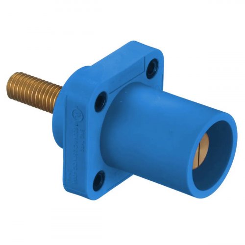 Hubbell HBLMRSBL 400A Cam Lock Male Panel Mount Threaded - Blue