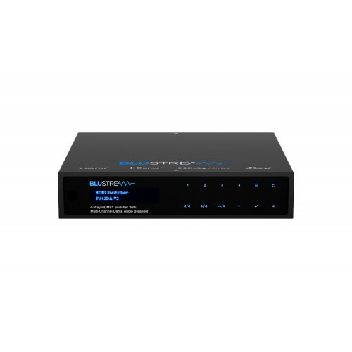 BLUSTREAM SW42DA-V2 4-Way HDMI Switcher with Multi-Channel Dante Audio Breakout