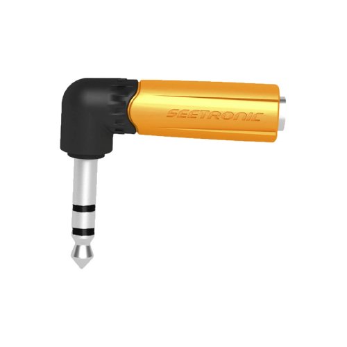Seetronic MP3-PM-R 1/4in TRS Male to TRS Female Right Angle Adapter
