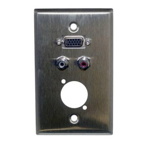 BRTB 1 Gang Wall Plate w/ VGA, RCA and D-Size Cut-out