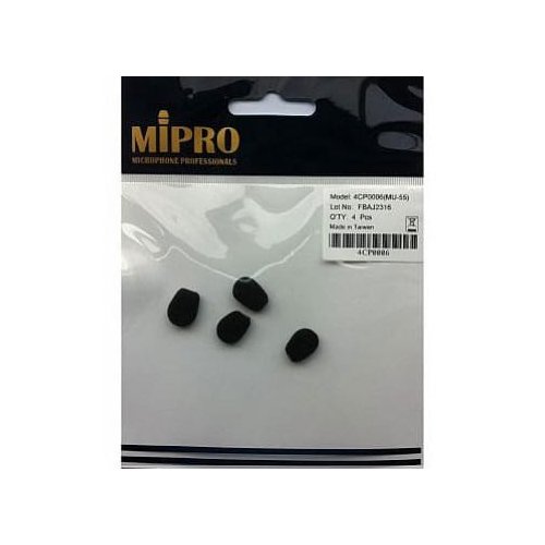 Mipro 4CP0006 Black Windscreen for MU-55 (4-Pack)