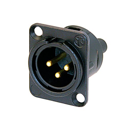 Neutrik NC3MD-S-1-B 3-Pin XLR Male D-Mount Screw Term (Black/Gold)