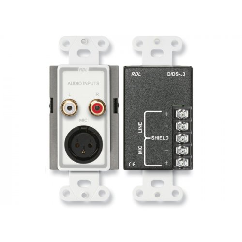 RDL D-J3 XLR and RCA Input Plate w/ Screw Terms