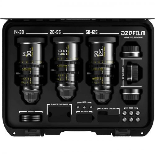 DZOFilm Pictor Zoom 3-Lens Kit (14-30, 20-55, & 50-125mm) PL & EF Mount - Black
