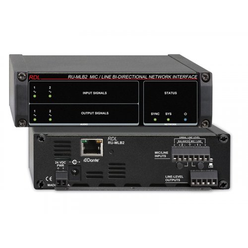 RDL RU-MLB2 Mic/Line Bi-Directional Dante Interface