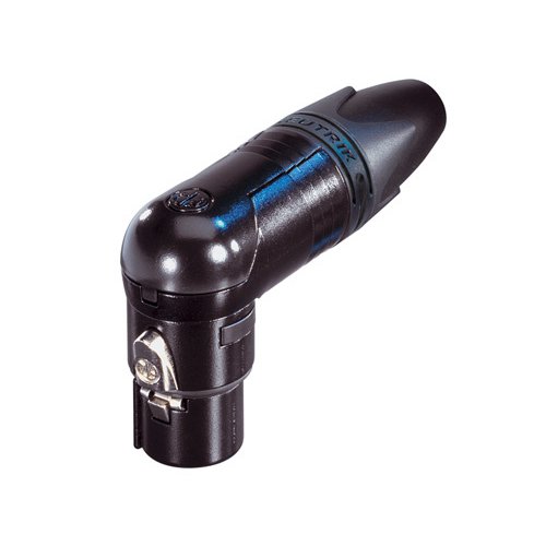 Neutrik NC3FRX-BAG Right Angle Female XLR (Black/Silver)