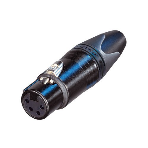 Neutrik NC4FXX 4 Pin XLR Female Connector w/ Black Housing & Silver Contacts