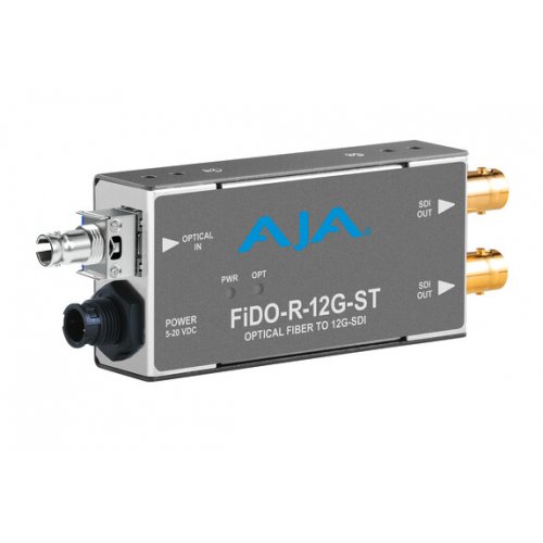 AJA FiDO-R-12G-ST 1-Channel Single Mode ST Fiber to 12G-SDI Receiver