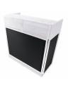 ProX VISTA DJ Booth Facade Table Station w/ Scrim Kit and Travel Bag - White