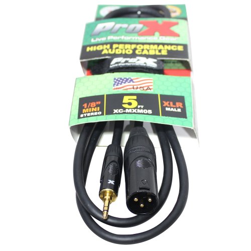 ProX 3.5mm TRS to XLR-M Cable - 5 Foot