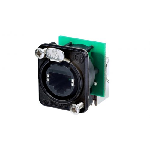Neutrik NE8FDP-R-B RJ45 Right Angle Feedthrough D-Type Mount (Black)