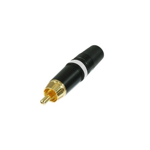 Rean NYS373 RCA Connector w/ Stress Relief - White