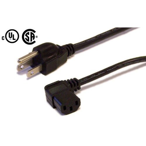 IEC Power Cable 18AWG Right-Angle - 6 Foot