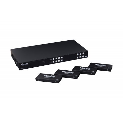 Muxlab HDMI 4X4 Matrix SWX Kit, HDBT, PoC, 4K/60