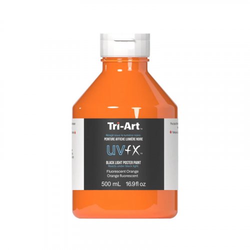 TriArt UVFX Black Light Poster Paint (500ml) - Fluorescent Orange