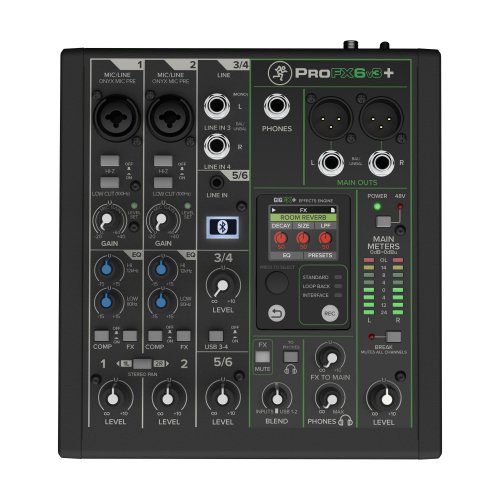 Mackie ProFX6v3+ 6-Channel Mixer w/ FX, USB & Bluetooth