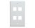 AVShop Wall Plate, 4-Port Keystone - White