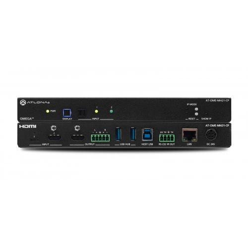 Atlona Two-Input Switcher for HDMI and USB-C with USB Hub and Device Charging