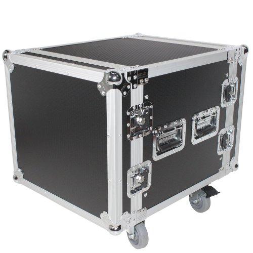 ProX 10U Space Shockproof Amp Rack ATA Flight Case 24 In Depth W-Casters