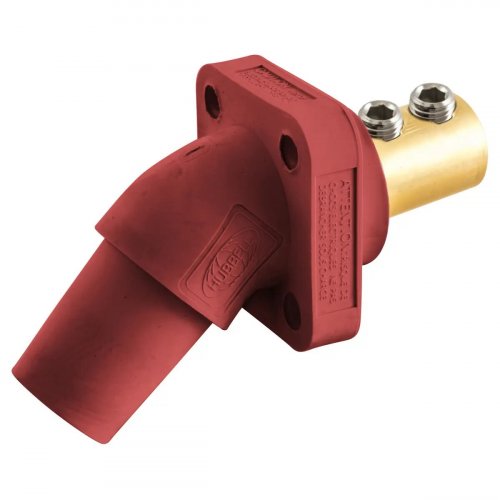 Hubbell Series 16 Single Pole Angled Receptacles, Double Set Screw, Female - RED
