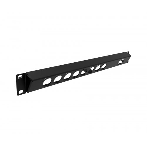 AVShop 1U Angled Rack Panel w/ 8 x D + 1 IEC Cutout (Reversible)