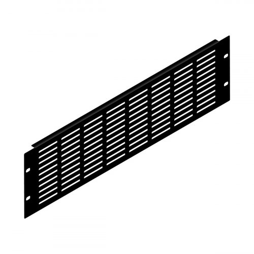 Penn-Elcom 3U Black Flanged Rack Panel with Horizontal Vents