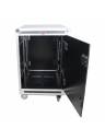 ProX 16U 24in Vertical Rack Shock Mount Case w/ Sliding Slam Doors, Wheels