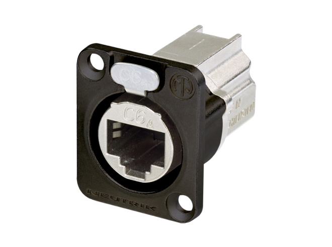 Neutrik NE8FDX-P6 Cat6A Feedthrough D-Type Mount (Black) [NE8FDX
