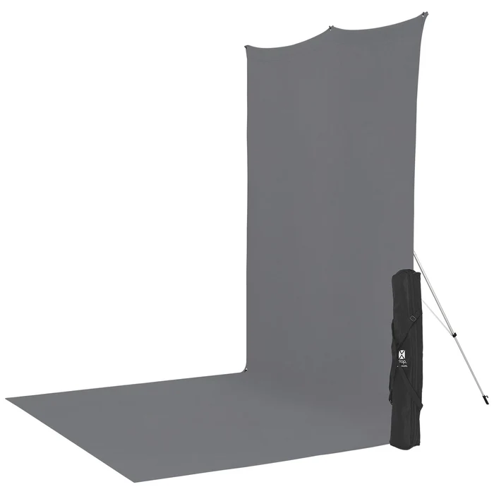 Westcott X-Drop Wrinkle-Resistant Backdrop Kit - Neutral Gray Sweep (5' x 12')