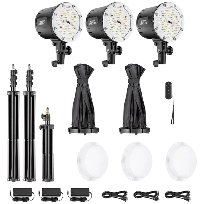 Wescott U60-B Bi-Color LED 3-Light Softbox Kit